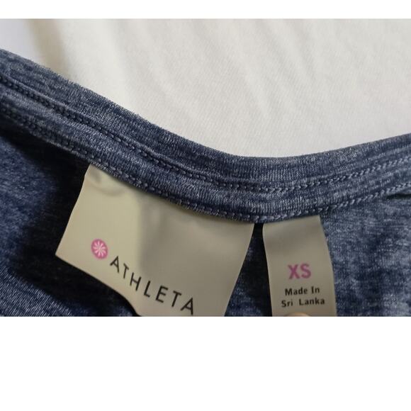 Athleta Womens Monarch Top Heather Blue Back Tie Stretchy Sporty Size XS - Picture 5 of 8